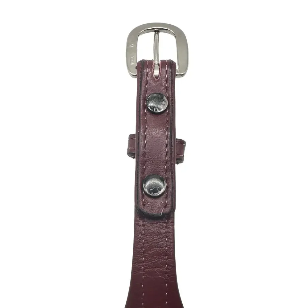 Dun Dee | Women | Cherry Full Grain Leather Western Metallic Braided Belt | 28